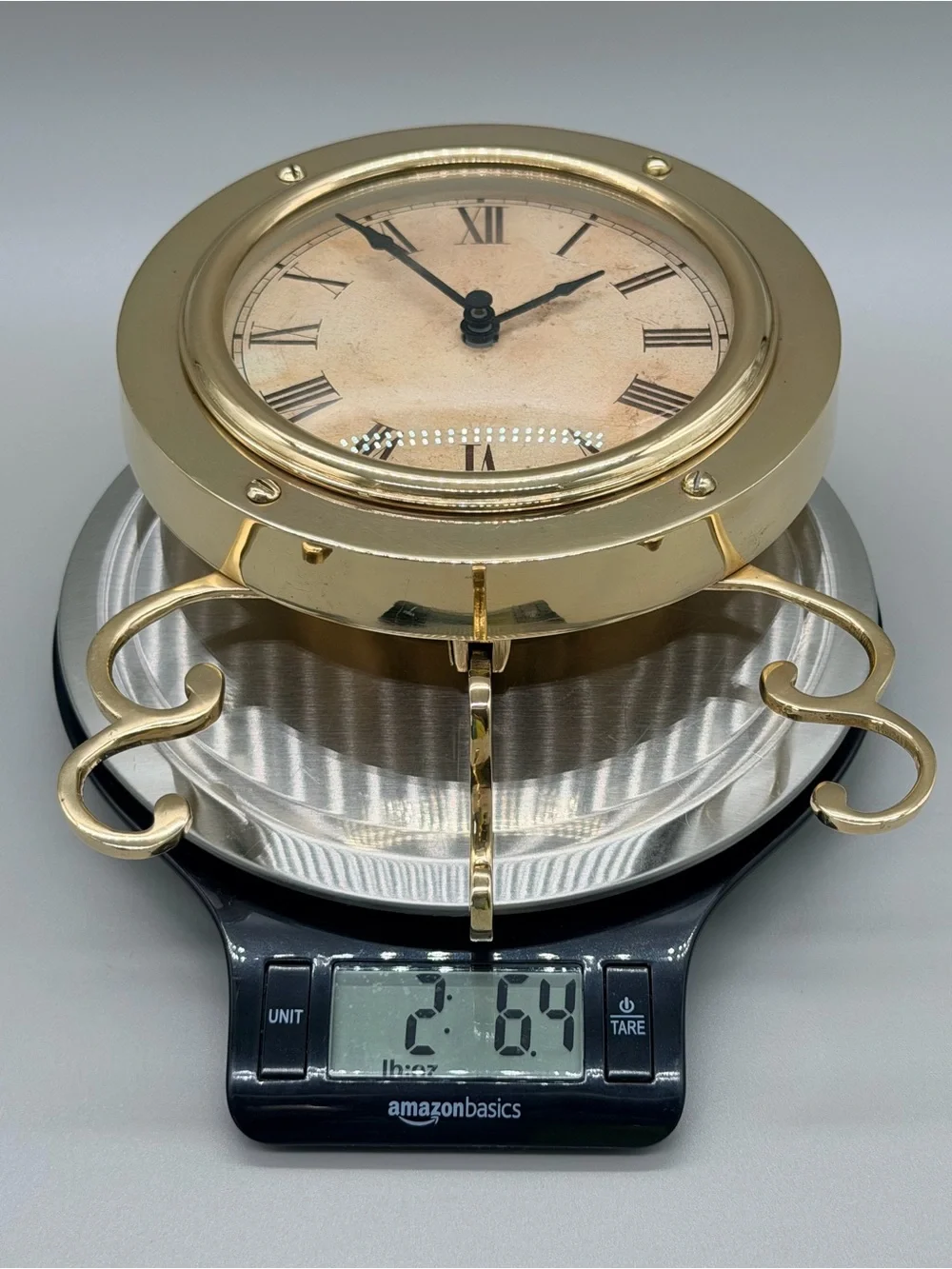 VTG Brass Porthole Desk Clock Maritime Nautical Ship Marine Table Clock Takane
